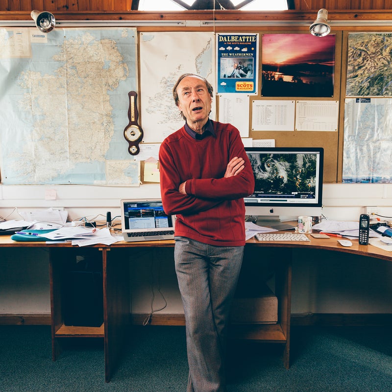 Geoff Monk, dreaming of snow in his office.