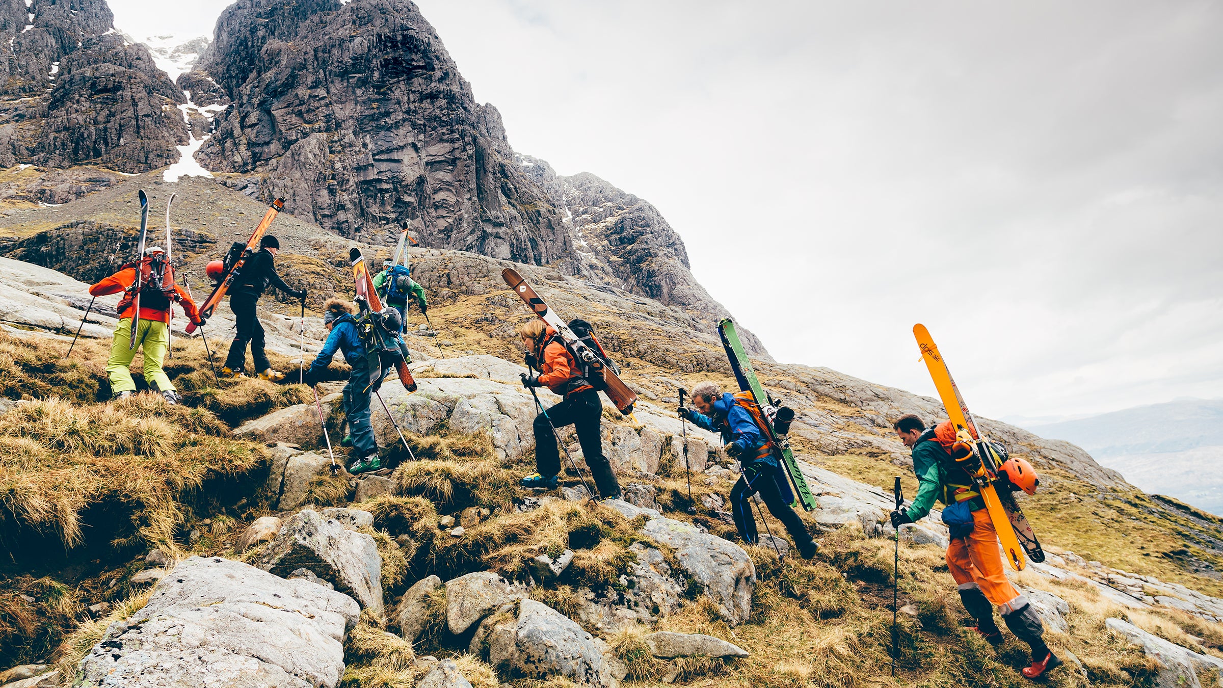 Hardy souls from the Inverness Backcountry Snowsports Club on Scotland’s Ben Nevis.