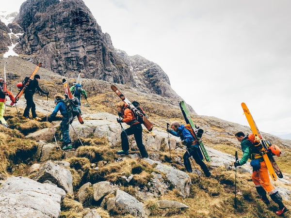 Hardy souls from the Inverness Backcountry Snowsports Club on Scotland’s Ben Nevis.