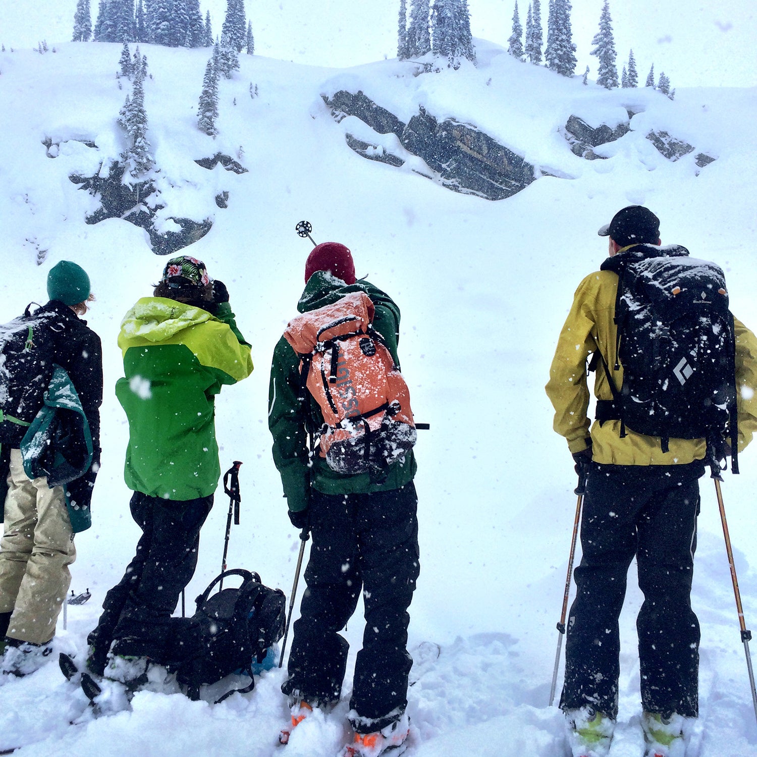 Scouting a safe line in British Columbia.