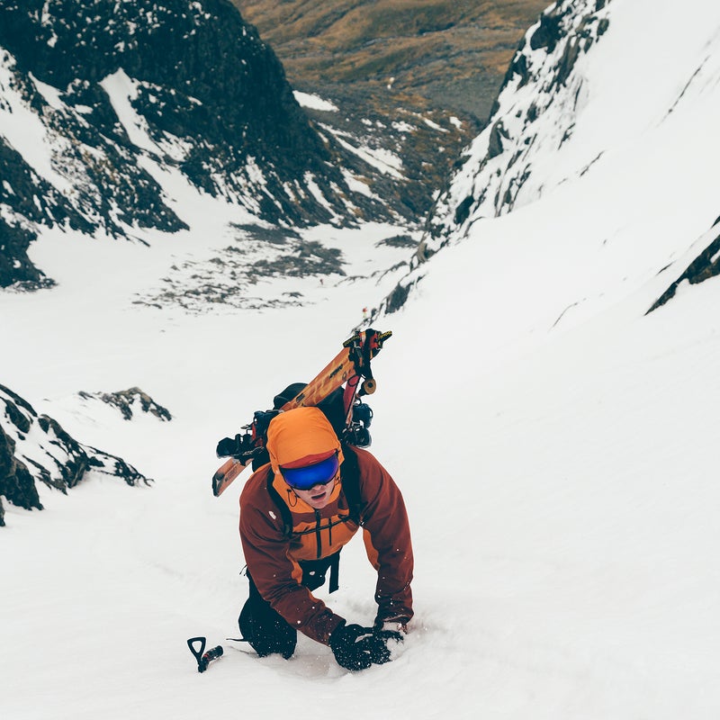 The author climbing Ben Nevis.