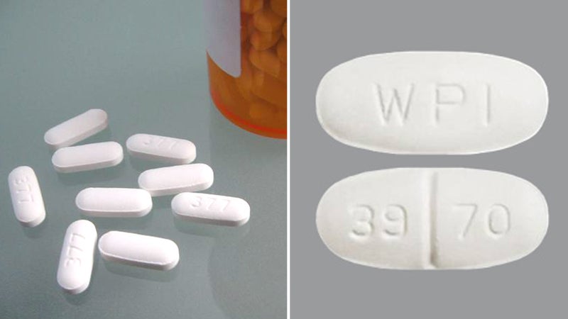 The banned drug tramadol (left) could have been confused with the antibiotic metronidazole (right).