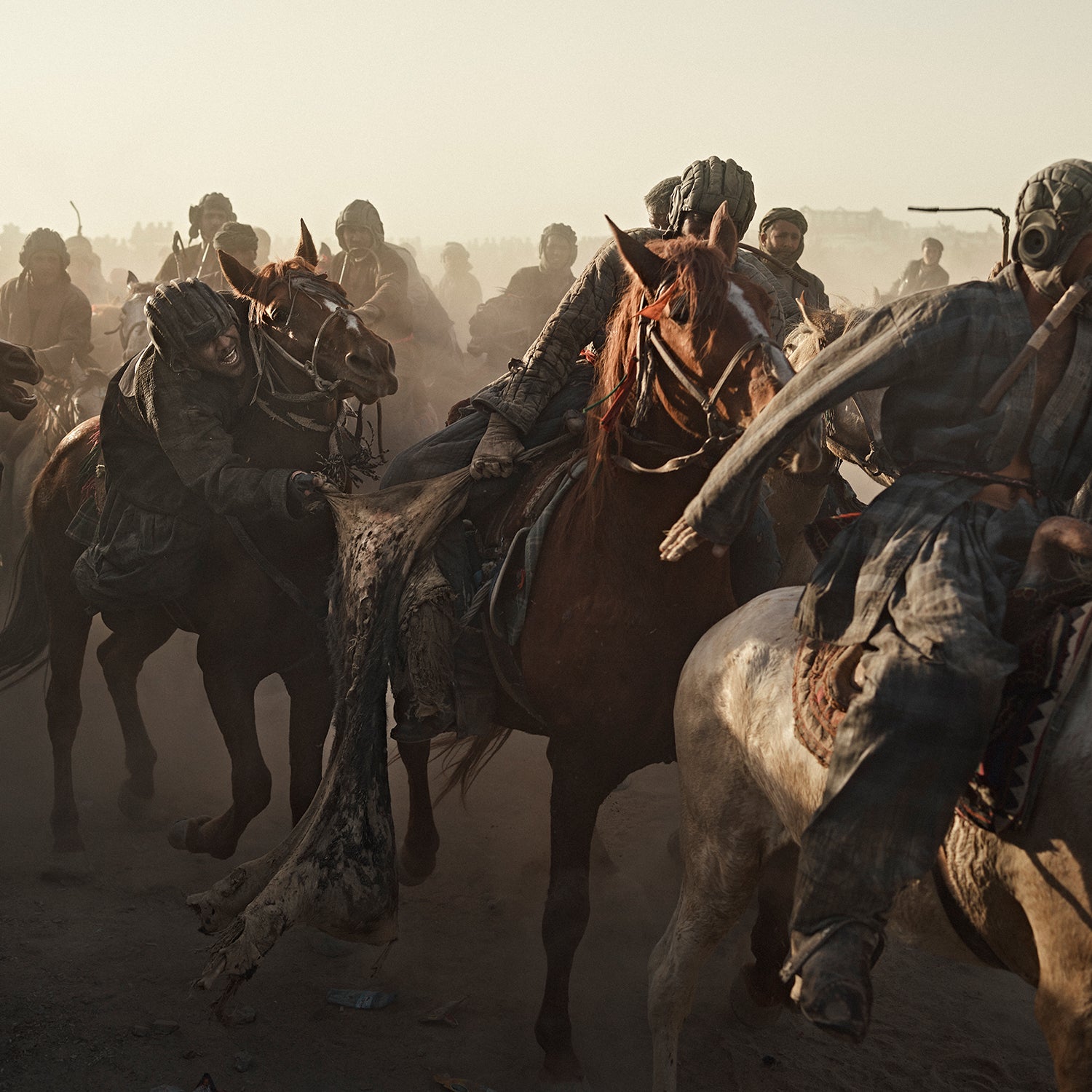 A buzkashi match in northern Afghanistan.