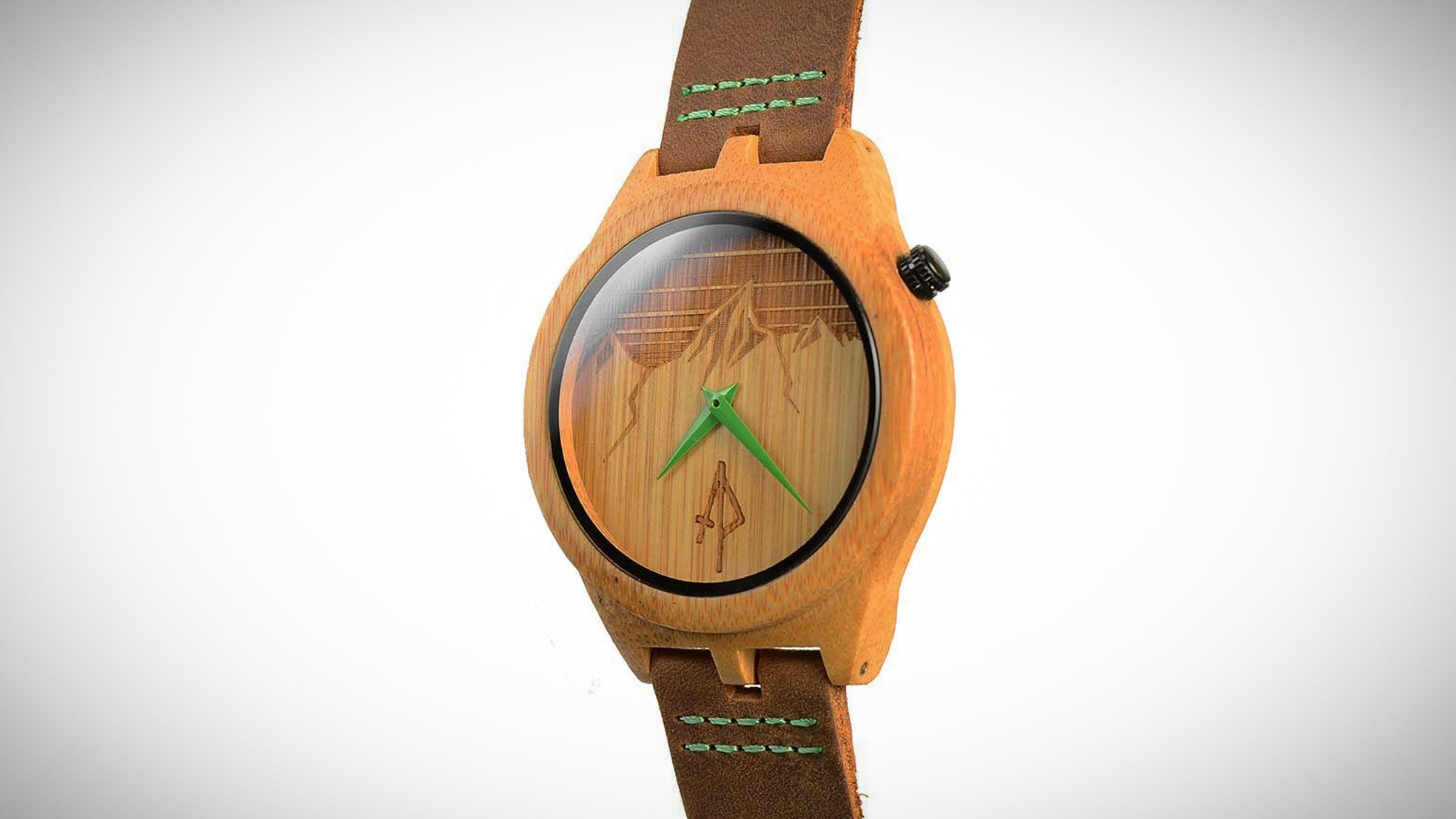 Wood Engraved Personalized Bamboo Watch W#61L - Bamboo - Laserico