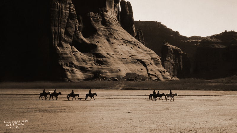 Riders in another Southwestern national monument, Canyon de Chelly.