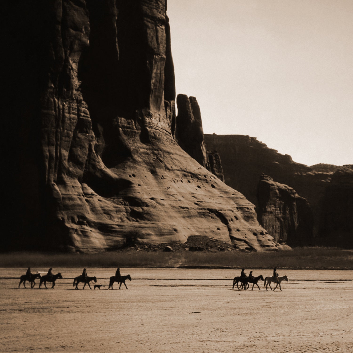 Riders in another Southwestern national monument, Canyon de Chelly.