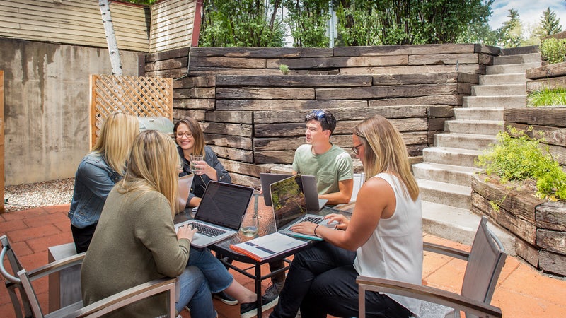 Forum Phi employees take advantage of their Aspen, Colorado location for outdoor activities.