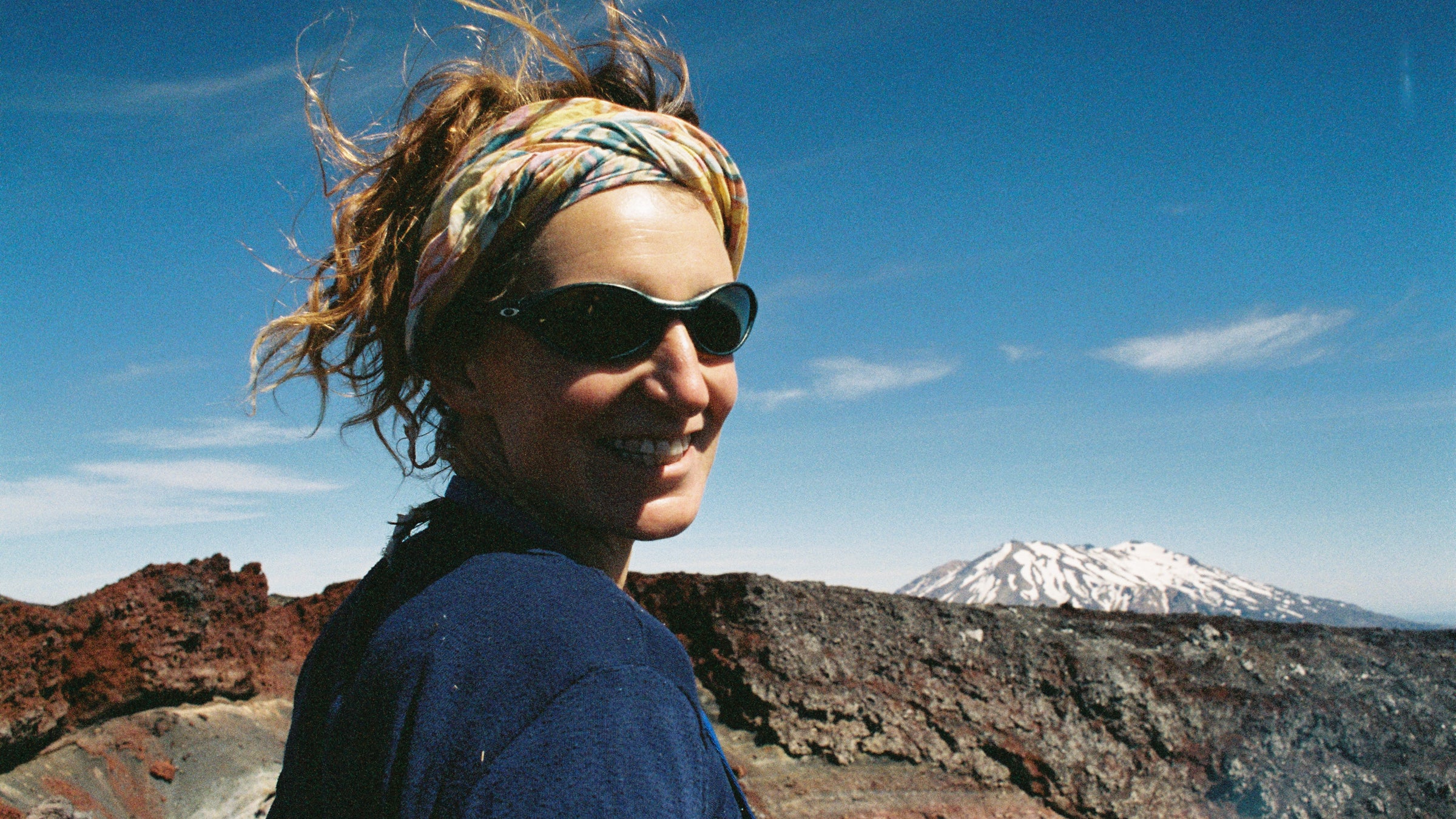 Lydia Bradey on a small New Zealand mountain in 1995.