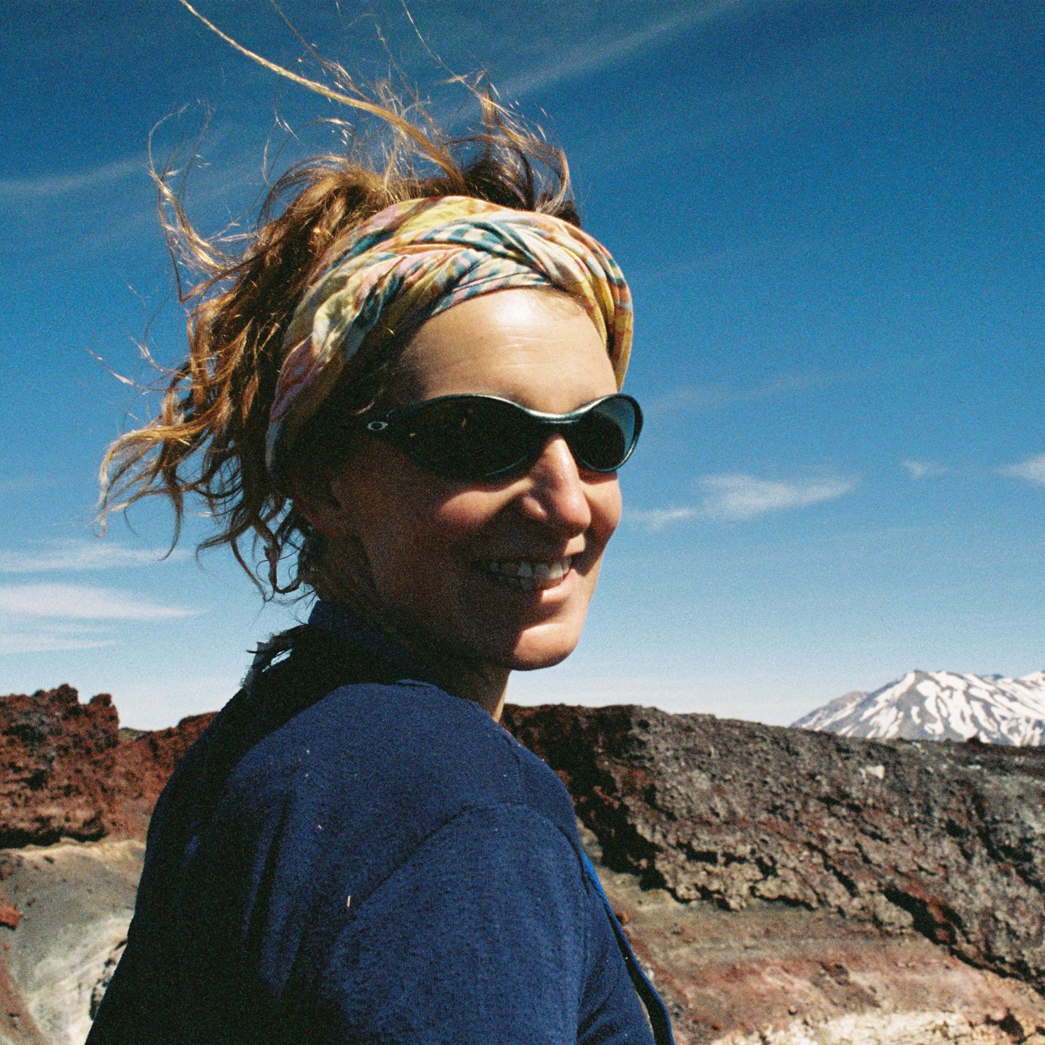 Lydia Bradey on a small New Zealand mountain in 1995.