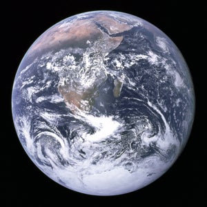 One of a series of full-earth shots from Apollo 17 has become known as the Blue Marble.