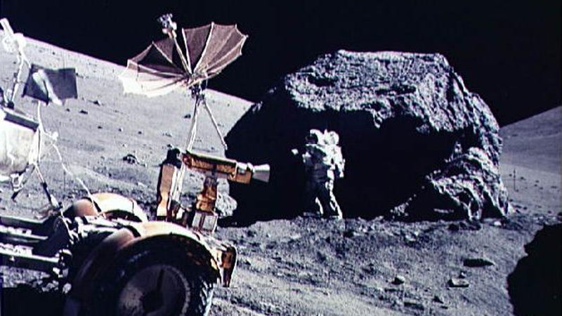 Harrison Schmitt on the moon during the Apollo 17 mission.
