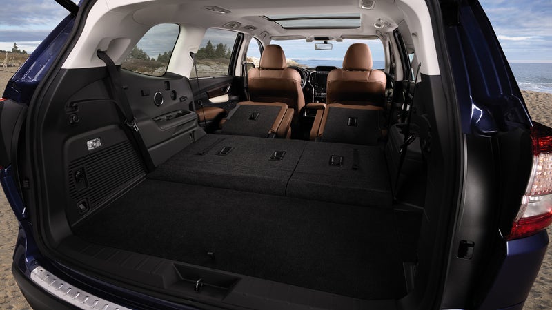 Both rear rows fold in a practical 60/40 arrangement, allowing access to the full 85 inches of cargo length, while retaining six seats.