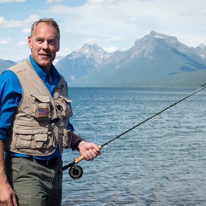 Secretary Zinke at ­Montana’s Glacier ­National Park.