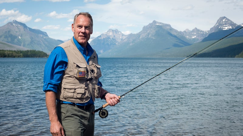 Secretary Zinke at ­Montana’s Glacier ­National Park.