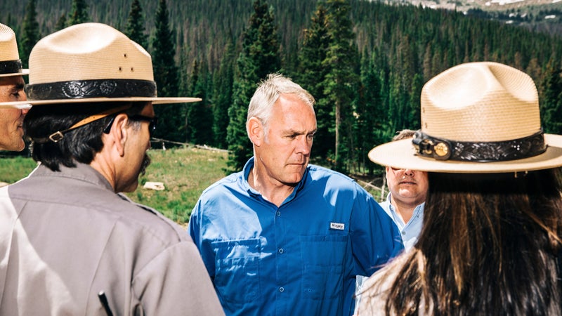 Zinke at Rocky Mountain National Park in Colorado.