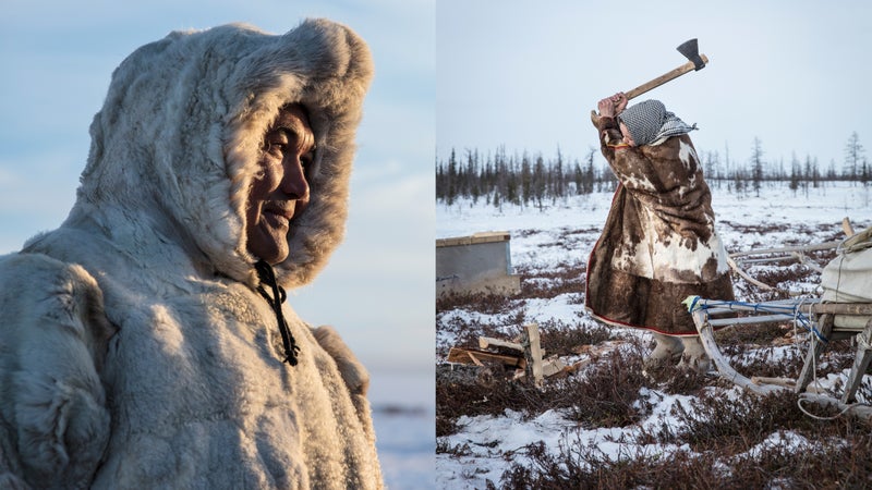 The Nenets migration across the Gulf of Ob requires warm clothes and lots of firewood.