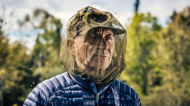 A face net to protect against black flies.