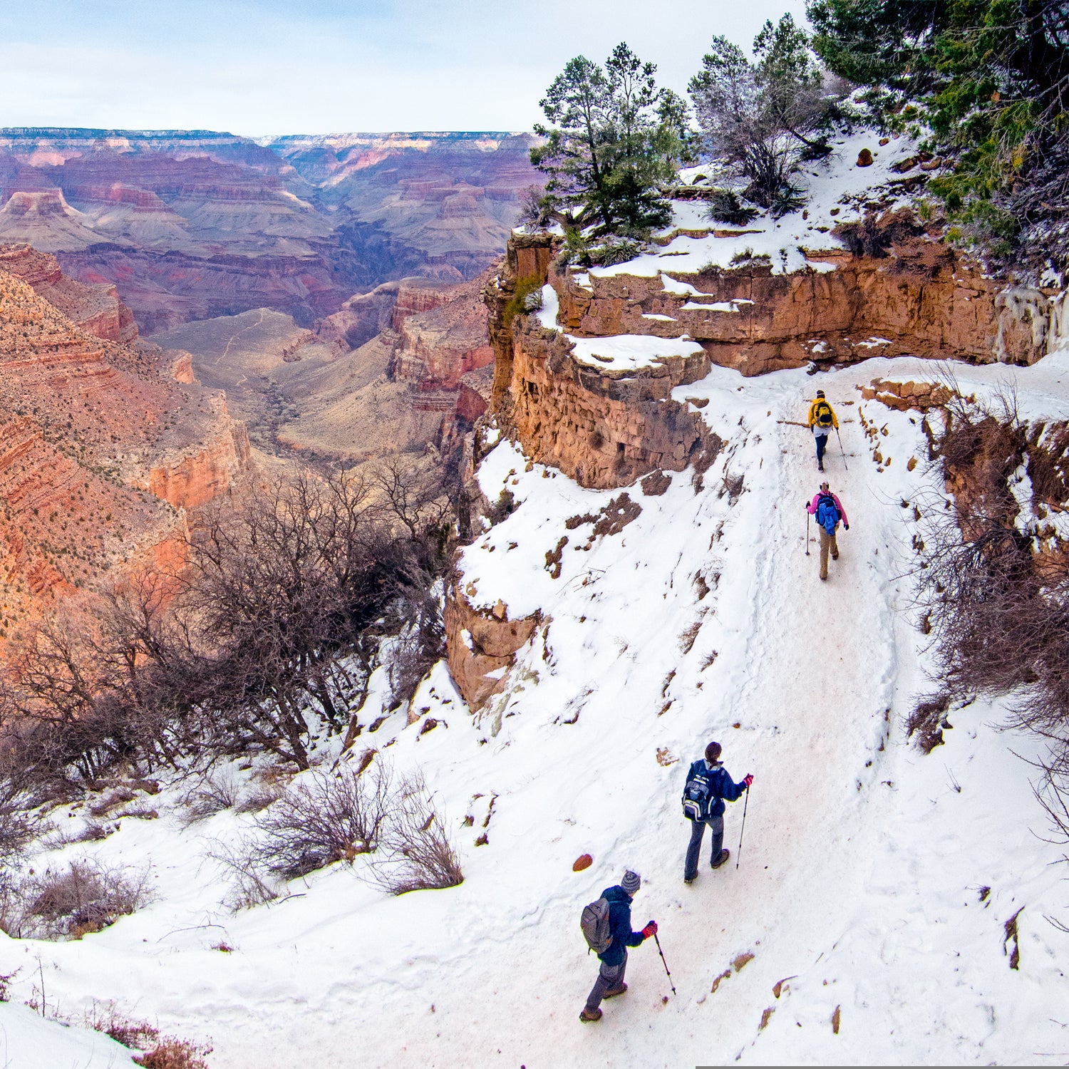 The Grand Canyon's Bright Angel Trail is a fault line trail that is primarily north-facing.