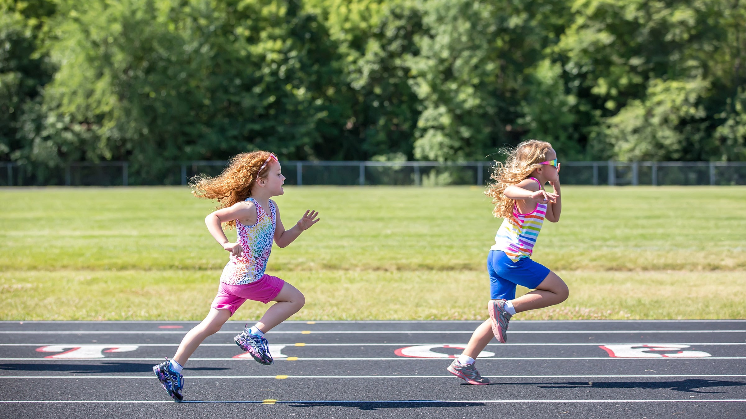 little kids running