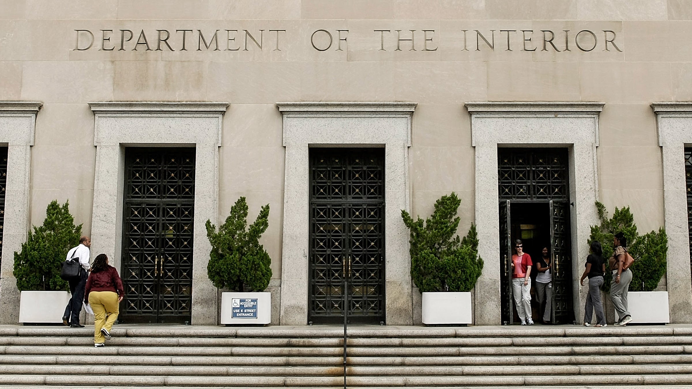 An exterior view of the U.S. Department of The Interior is seen September 11, 2008 in Washington, DC.