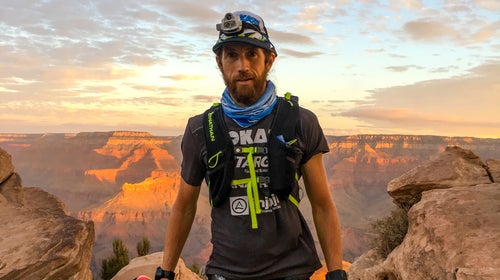 Wardian right before running the Grand Canyon Rim-to-Rim trail at night.