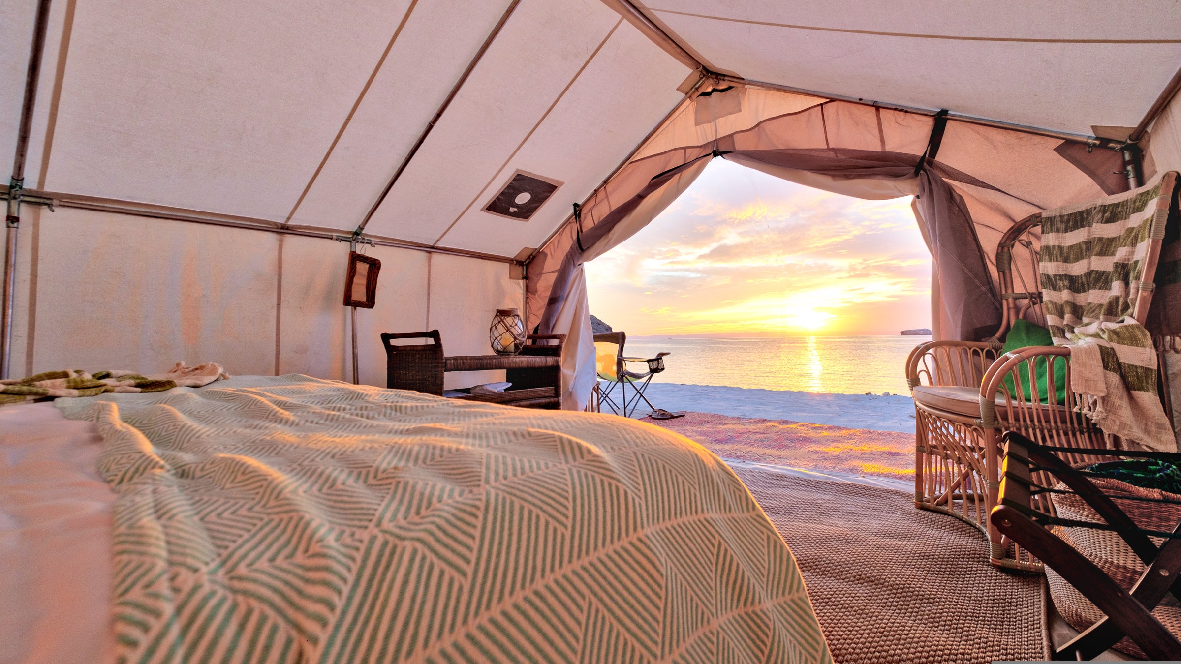 There's nothing more anti-winter than camping on a beach.