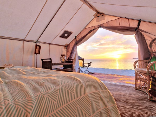 There's nothing more anti-winter than camping on a beach.
