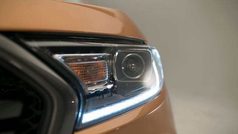 LED markers and HID projectors make for a handsome headlight.