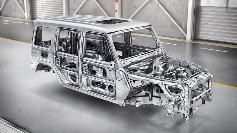 The new body-on-frame construction utilizes lighter, stronger steel and replaces some body panels with aluminum. Less weight is always better, and this change is the best thing about the new G-Class.
