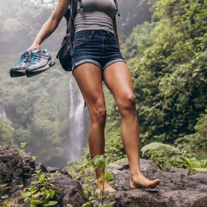 Bringing along a pair of sneakers that can do everything is key.