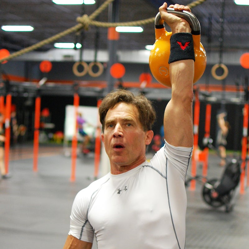 Hoffman is partial to kettlebell work, which he says strengthens his core, back, and upper body.