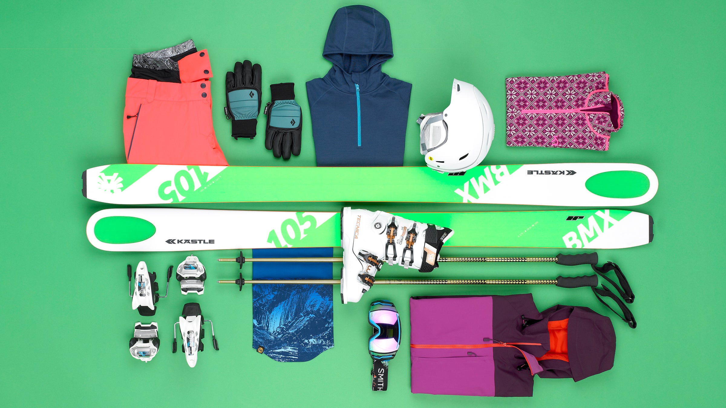 Everything a lady needs for a day on the slopes.