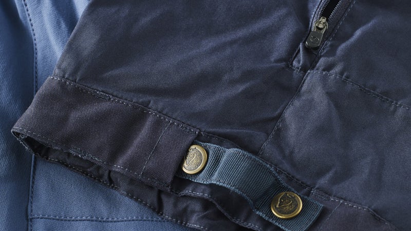 You can't see the lace hooks here鈥攊n fact you can't see them ever鈥攂ut you can see the stretch strap that secures the cuffs tightly to your boots. Together, the two features eliminate the need for gaiters.