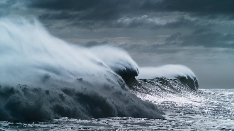 Giant waves breaking along the Wild Coast, South Africa.
