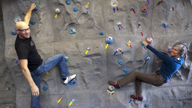 Gary and Kit, Climbing Wall
