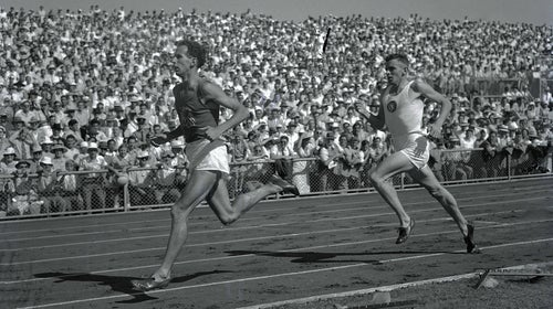 Less than two months after Roger Bannister blazed the trail, John Landy (left) ran a 3:57.9 mile.