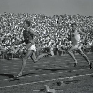 Less than two months after Roger Bannister blazed the trail, John Landy (left) ran a 3:57.9 mile.