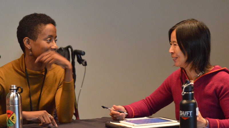 Miho Aida (right) at the SHIFT festival.