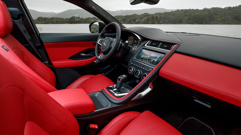 The interior is a nice, comfortable place to spend time, if a bit restrained. The red leather really helps make things more exciting in here.