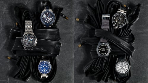 Titanium keeps these classic metal timepieces light on the wrist.