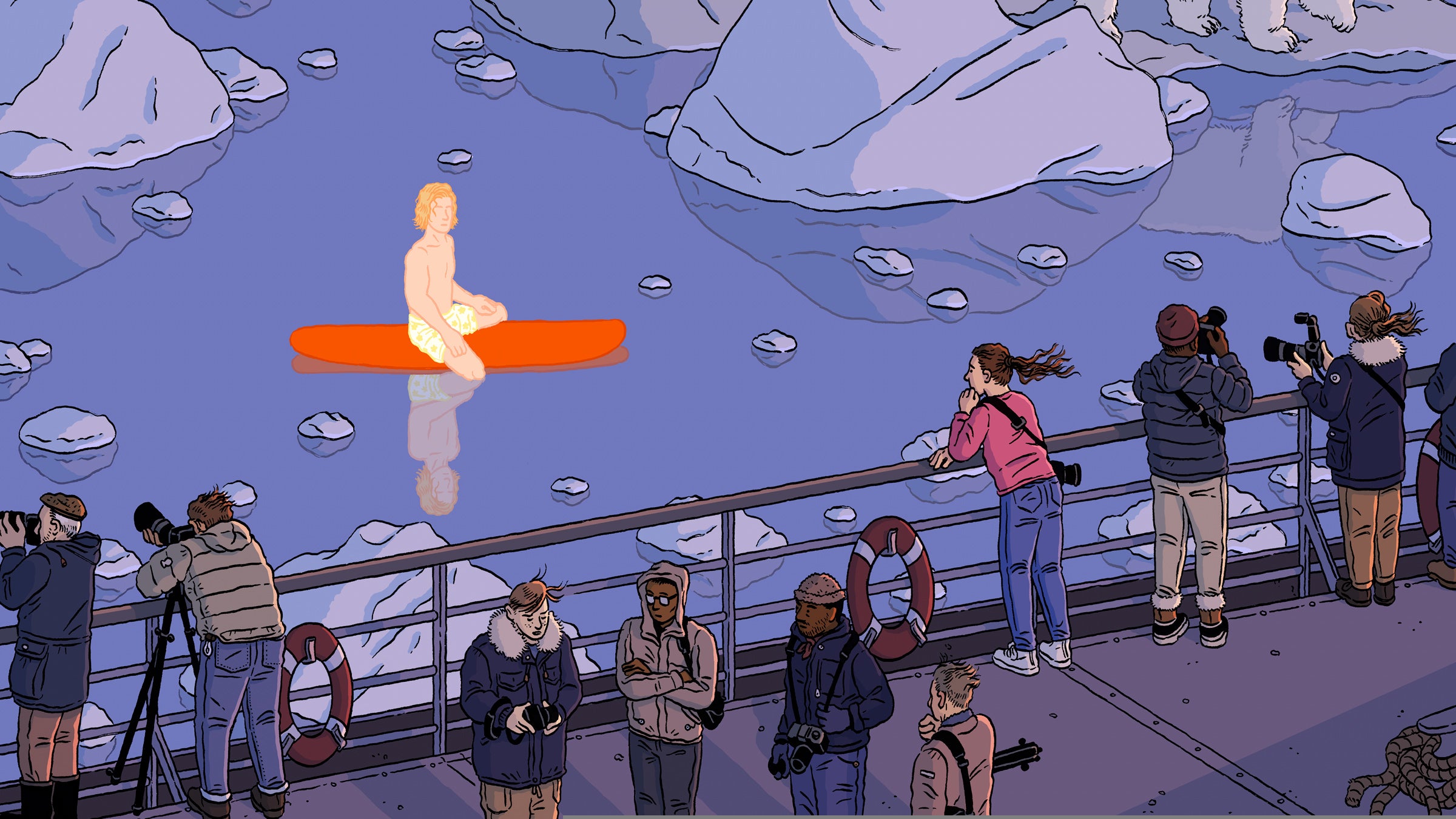 “Come on,” he’d say, plunging into the waves, where stingrays, jellies, and other sea creatures lurked.