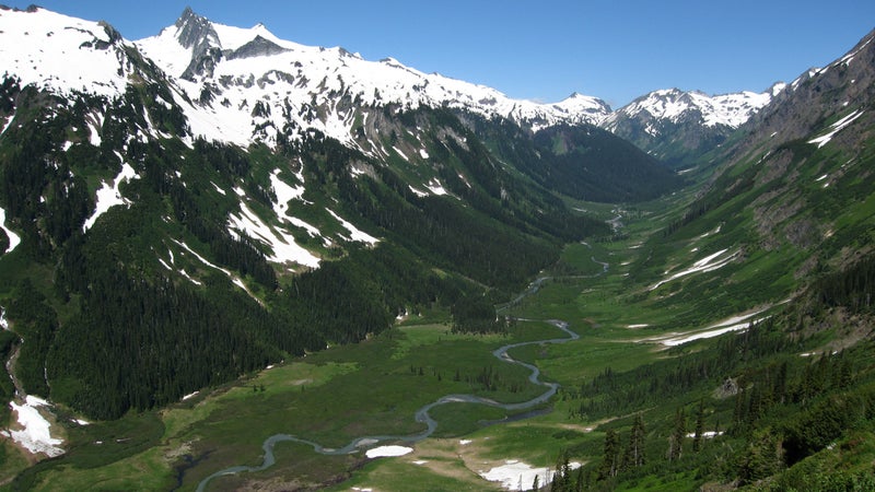 The Napeequa River, in Washington’s Glacier Peak Wilderness. Miles from its source, it may have been carrying contaminants, but they would have been diluted by the spring snowmelt.