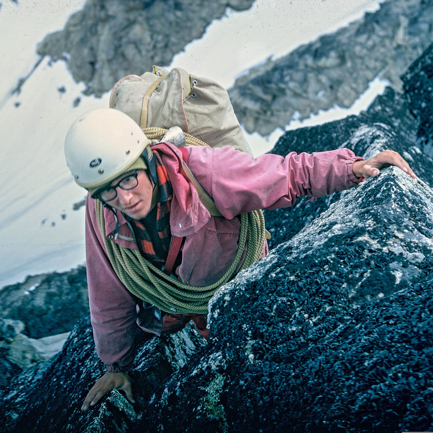 Roberts climbing in the Revelation Mountains.