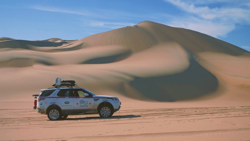 The AWD systems on most modern SUVs are incapable of crossing soft sand, but the Discovery still comes with true 4WD, low-range gearing, and an optional locking differential on the rear axle.