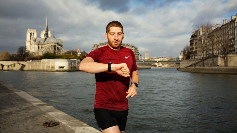 Ray Maker tests the latest wearables near his home in Paris.