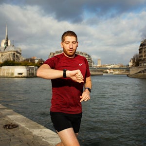 Ray Maker tests the latest wearables near his home in Paris.