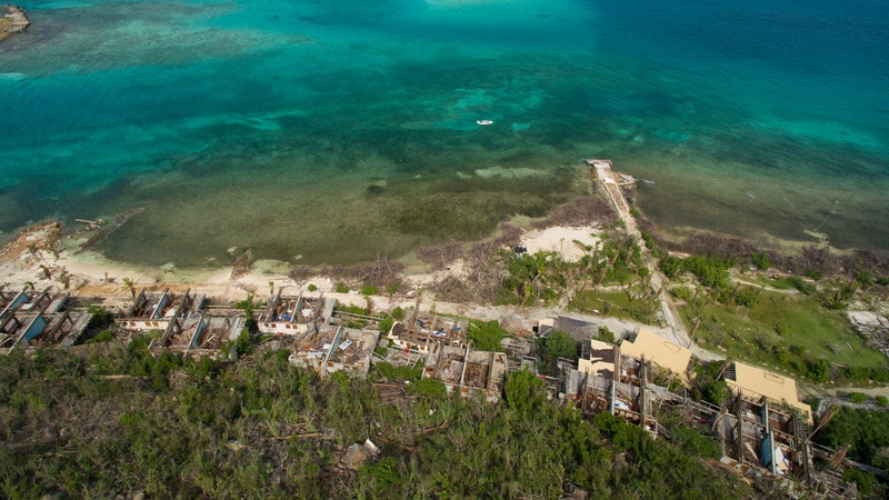 Devastation at Bitter End Yacht Club, on Virgin Gorda