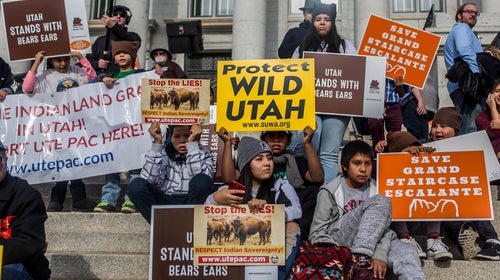 Thousands of people converged on the steps of Utah's State Capital building on December 2nd, 2017 to protest President Trump's plan to shrink protected areas across the country.