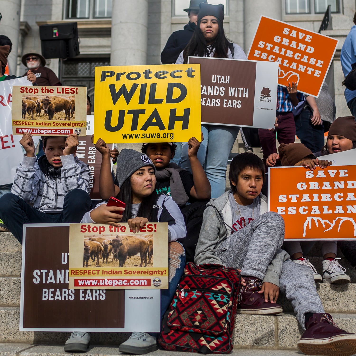 Thousands of people converged on the steps of Utah's State Capital building on December 2nd, 2017 to protest President Trump's plan to shrink protected areas across the country.