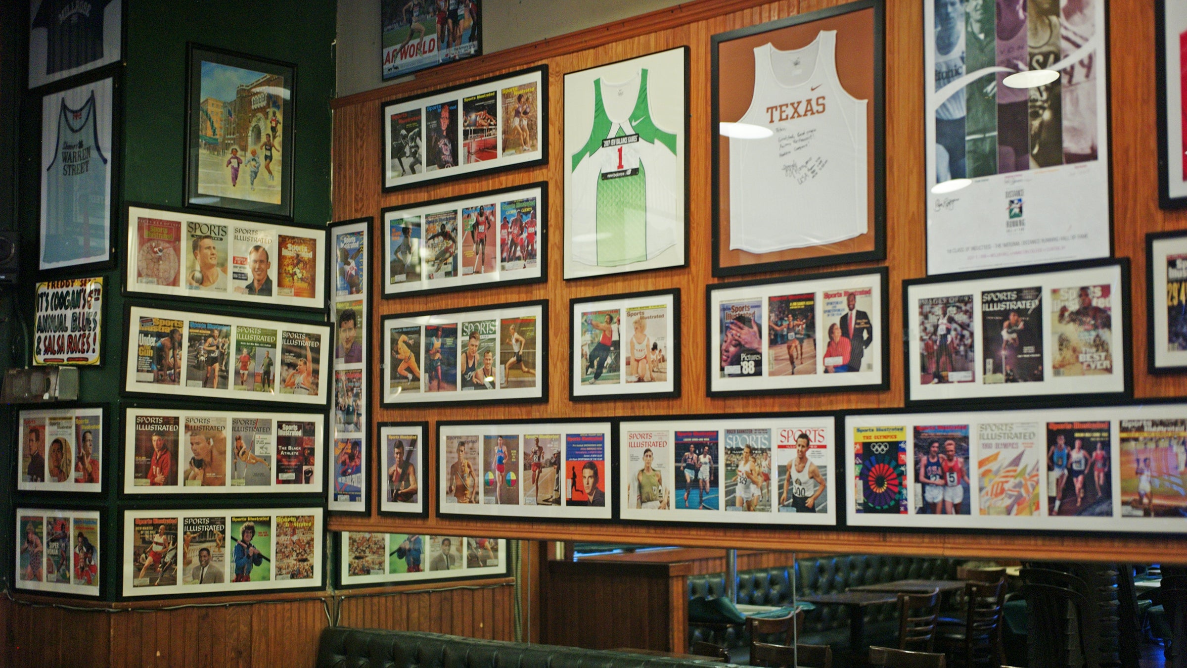 Unsurprisingly, running is a dominant theme of the Coogan’s décor.